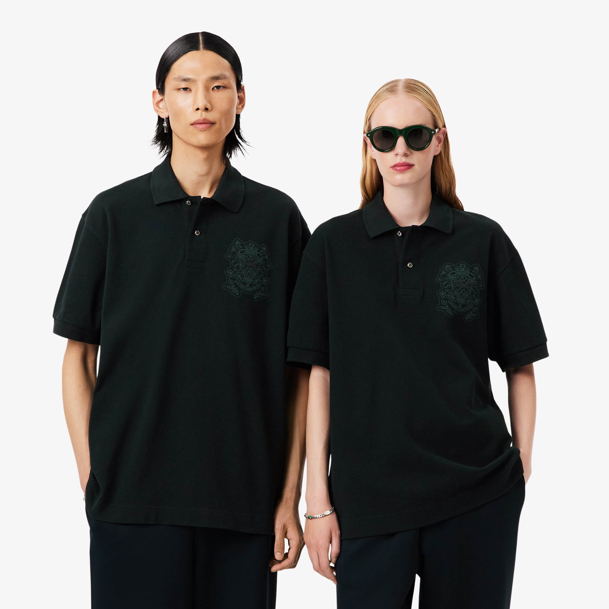 Runway Loose Fit Shield Piqué Polo Shirt - Polo Shirts - New In