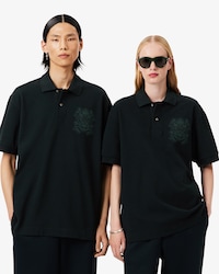 Runway Loose Fit Shield Piqu&eacute; Polo Shirt