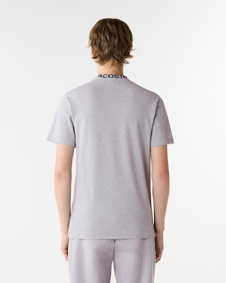 Men's Jacquard Neck Piqué T-shirt