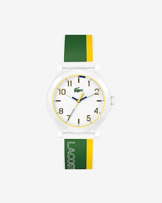Rider 3 Hands Green And Yellow Silicone Watch