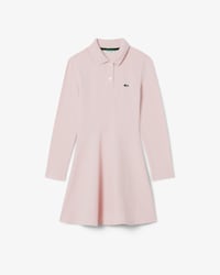 Girls' Long Sleeve Stretch Piqué Polo Dress