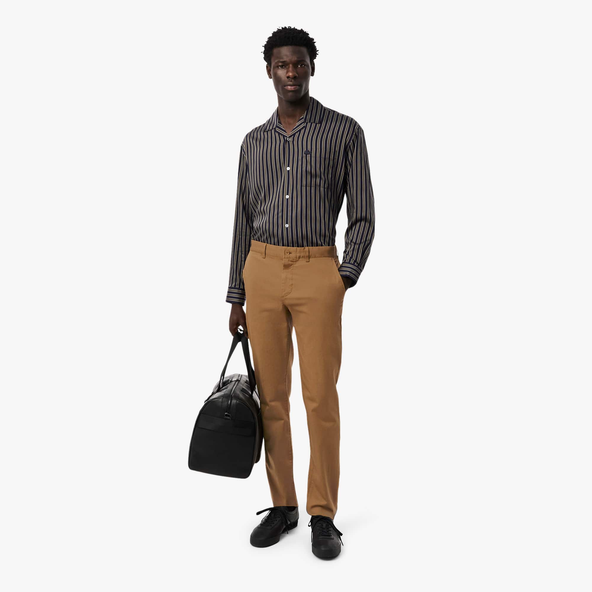 Lacoste Men's Slim Fit Stretch Cotton Pants - 38/32 In Brown