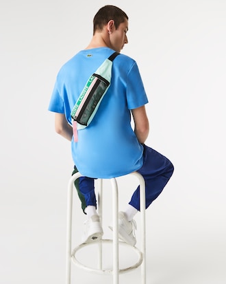 Branded Band Zip Colorblock Nylon Belt Bag