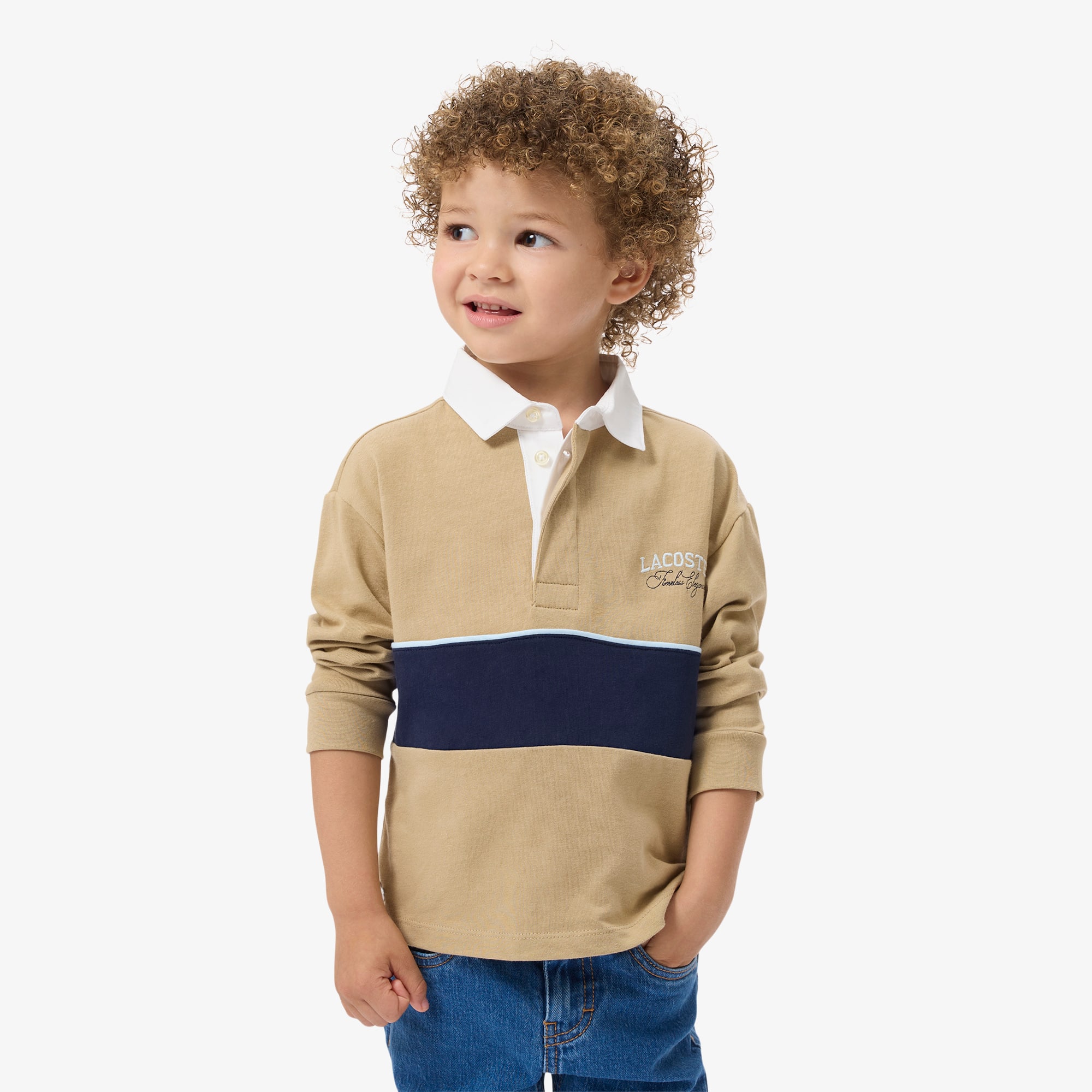 Long Sleeved Striped Rugby Polo Shirt