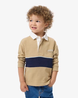 Long Sleeved Striped Rugby Polo Shirt