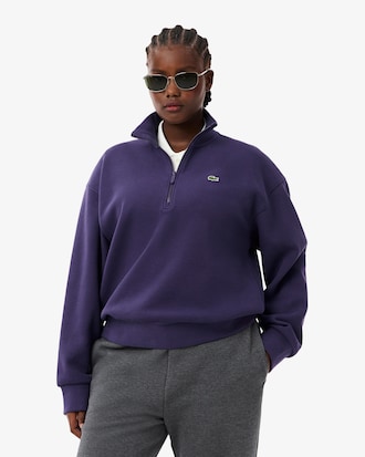 Sweatshirt col montant zipp&eacute; en Piqu&eacute;