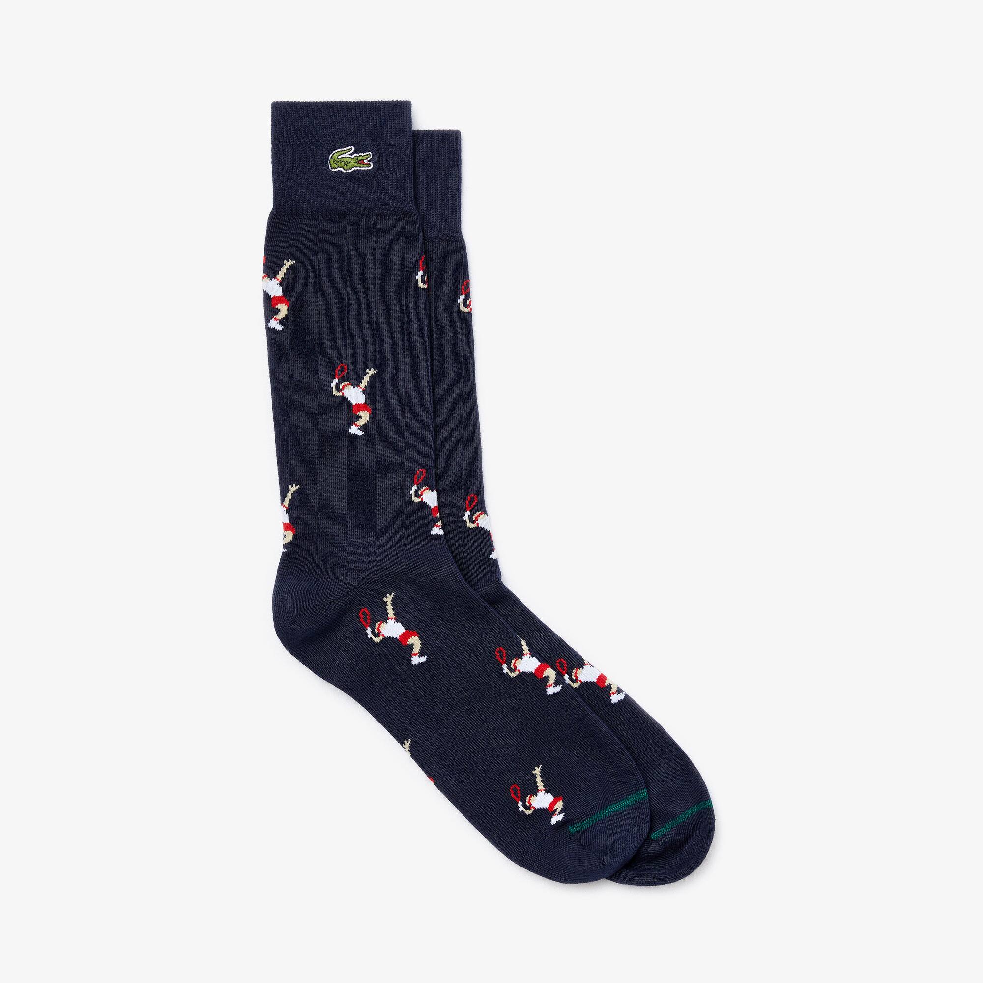 Lacoste Unisex LIVE Tennis Player Pattern Socks 193869018276