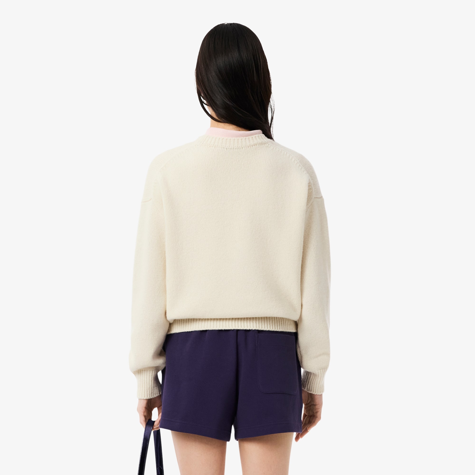 Women's Intarsia Branded Wool Sweater - Sweaters & Sweatshirts