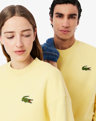 Loose Fit Badge Accent Fleece Sweatshirt