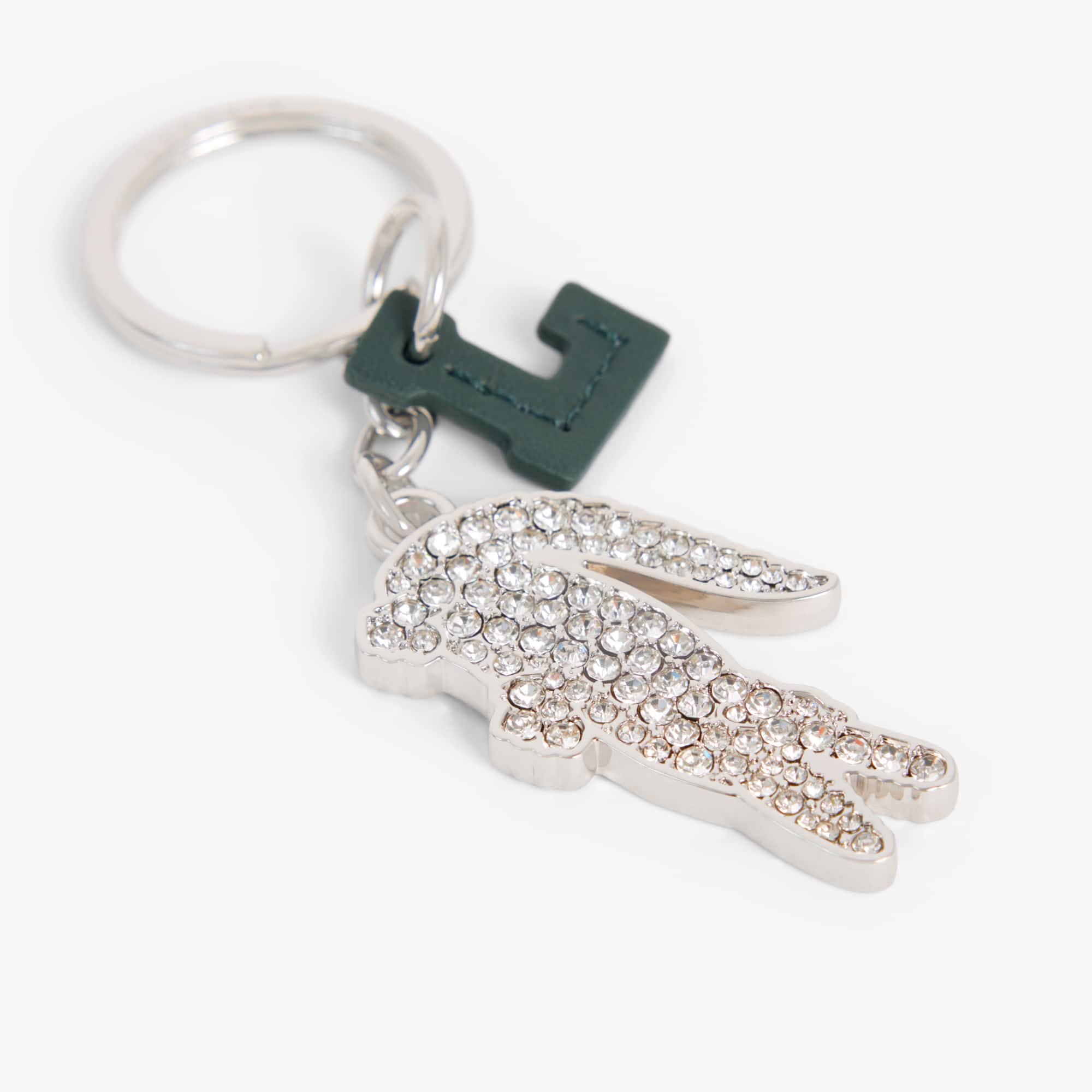 Diamanté Crocodile L Charms Key Ring