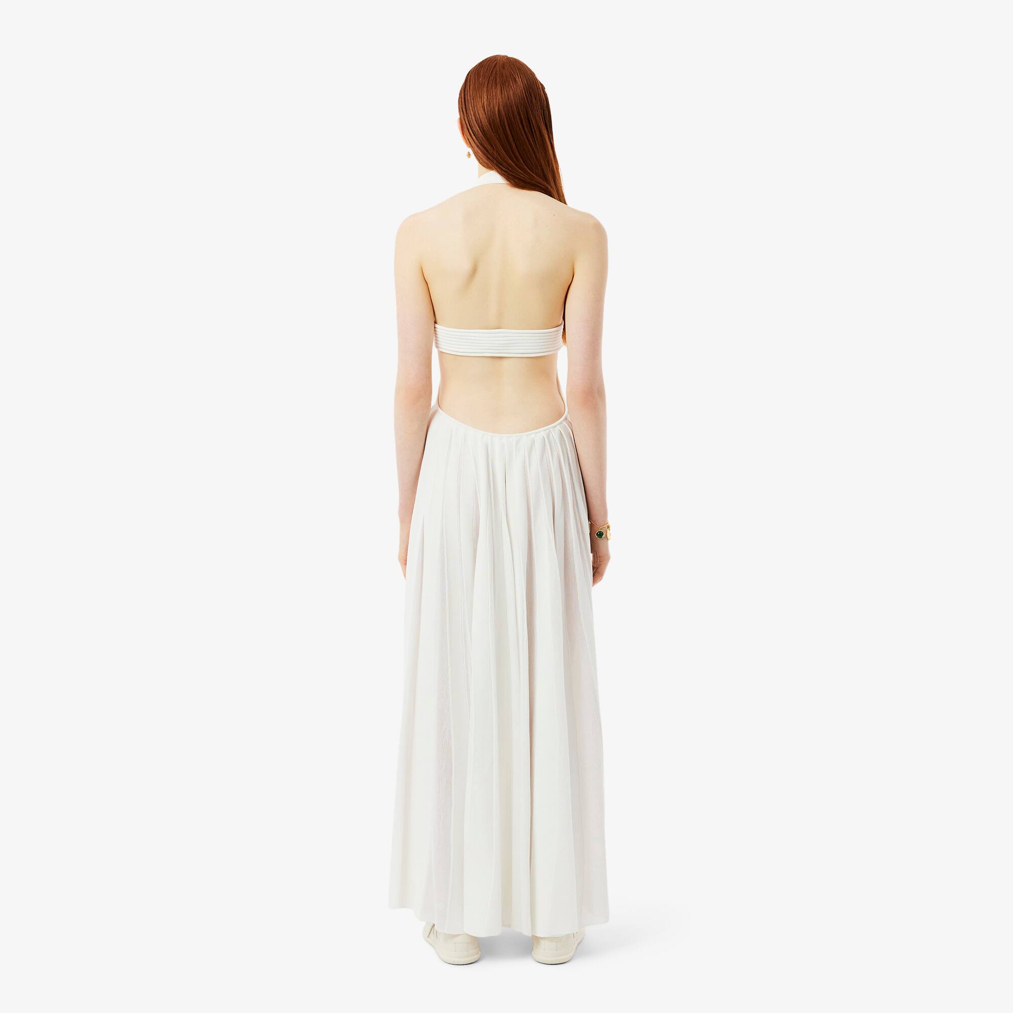 lacoste runway long pleated hooded dress Lacoste Women's Long Pleated Strap Dress, Navy Blue, 0 at Amazon Women's Clothing store