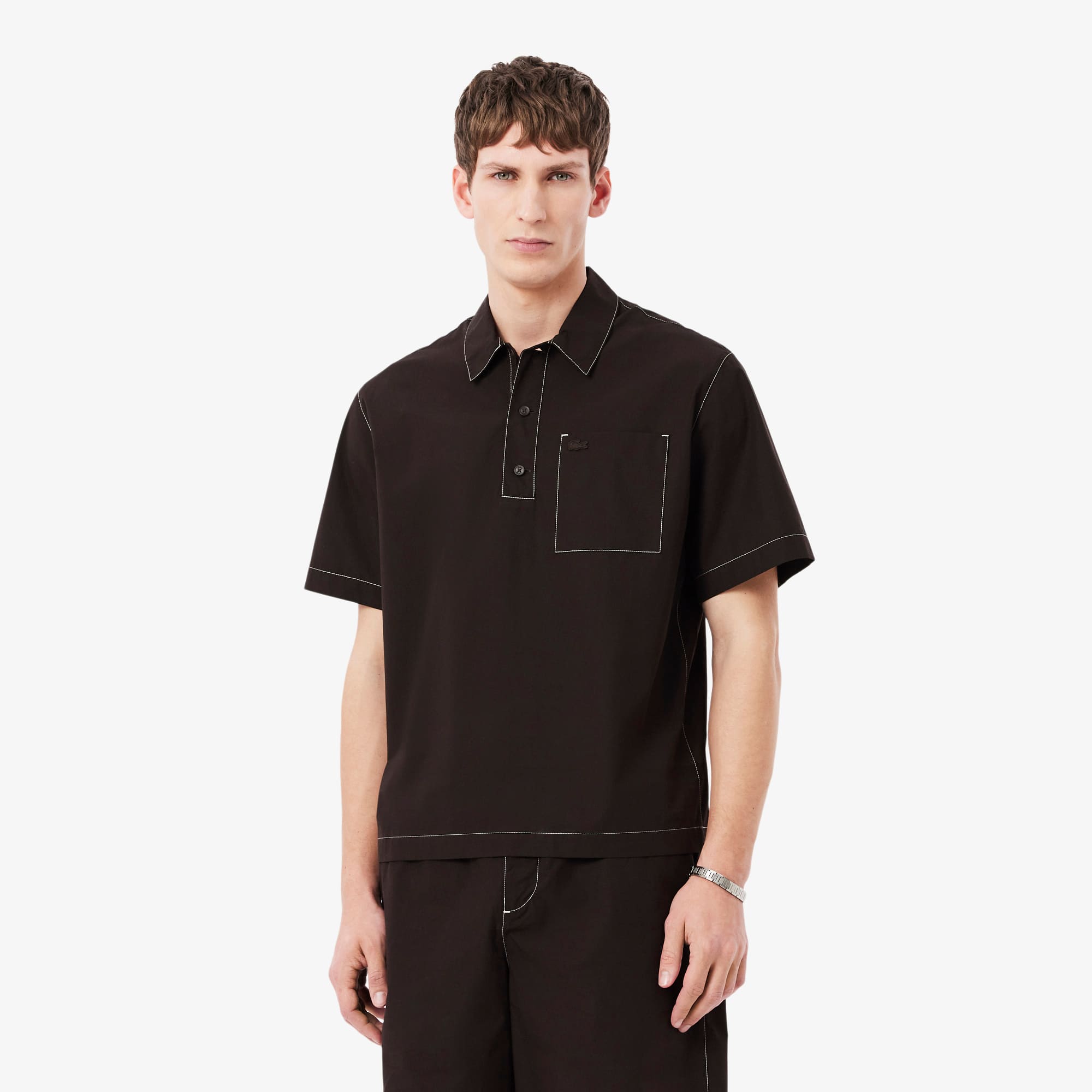 Relaxed Fit Short Sleeved Poplin Shirt - Button Down Shirts - New