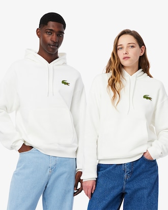 Unisex Loose Fit Badge Accent Hoodie