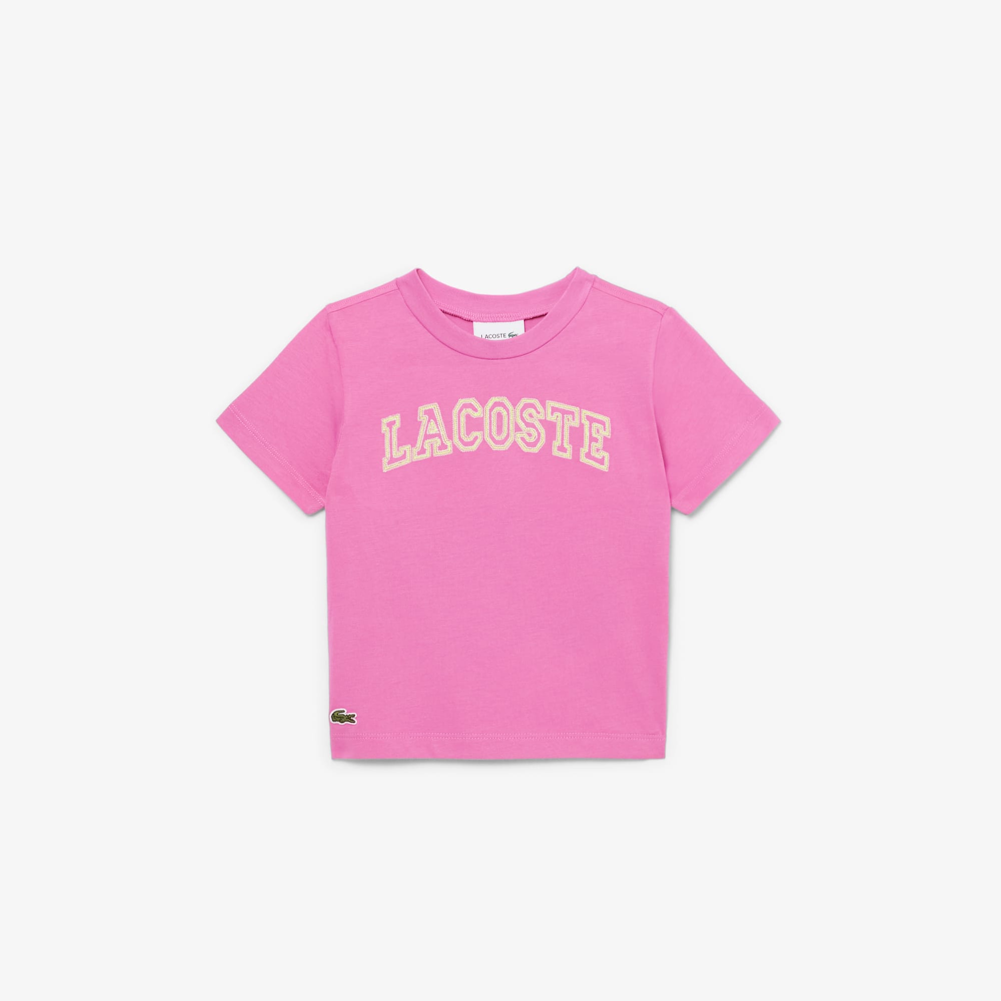 Lacoste Embroidered Cotton T-shirt - 4 Years In Pink