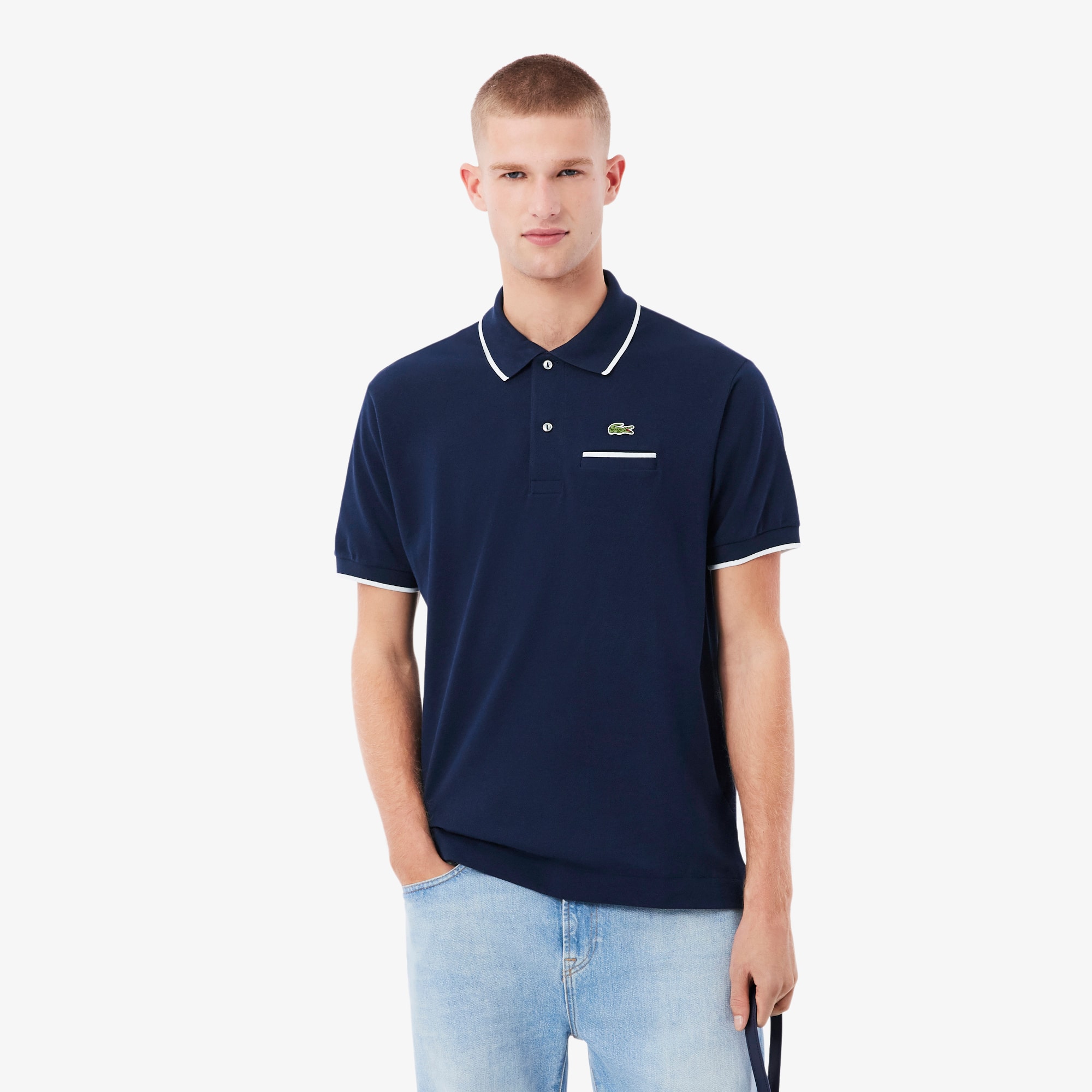H*O様 LACOSTE ネイビー ポロシャツ サイズ3 フレンチラコ LACOSTE - ラコステ メンズ ポロシャツ ネイビー 紺 size3 LACOSTE の