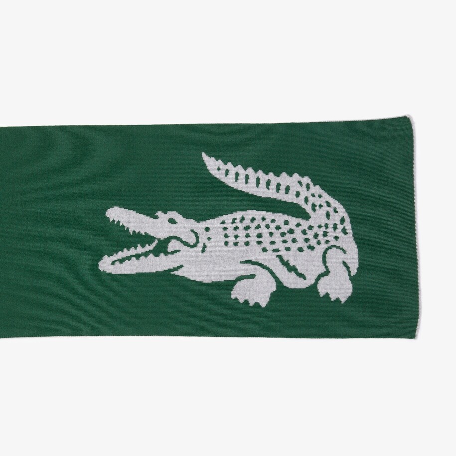 Men's Oversized Crocodile Rectangular Wool Scarf Men's Scarves