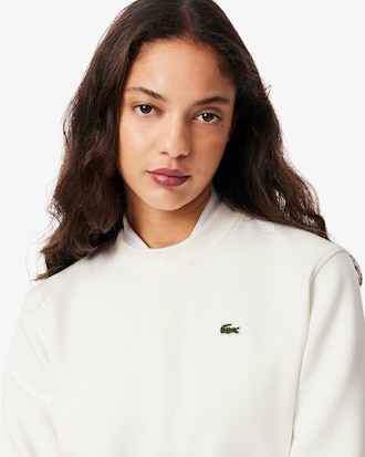 Women's Relaxed Fit Piqu&eacute; Crew Neck Sweatshirt