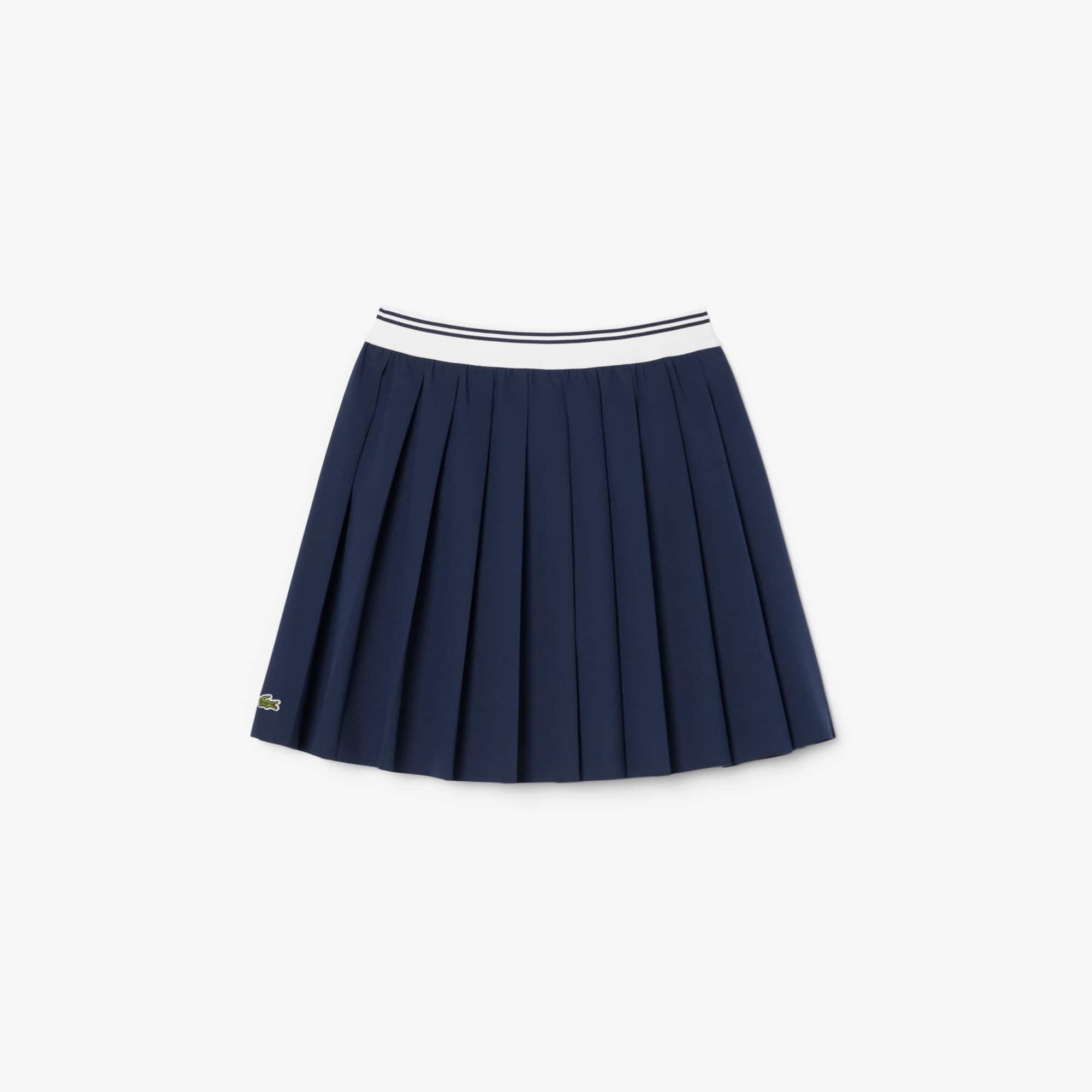 Lacoste Girls' Oxford Cotton Pleated Skirt - 8 Years In Blue