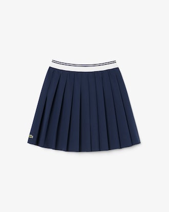 Girls' Oxford Cotton Pleated Skirt