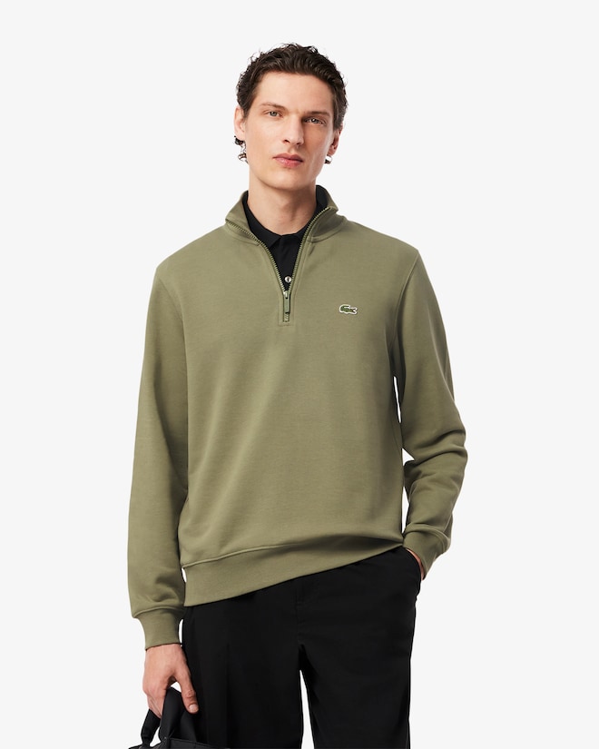 Men's High-Neck Zip-Up Fleece Sweatshirt