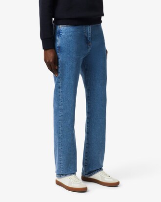 Jeans De Mezclilla Corte Recto