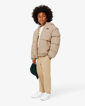 Kids' Embroidered Crocodile Hooded Puffer Jacket