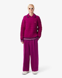 Runway Slub Wool Wide Fit Tailored Pants