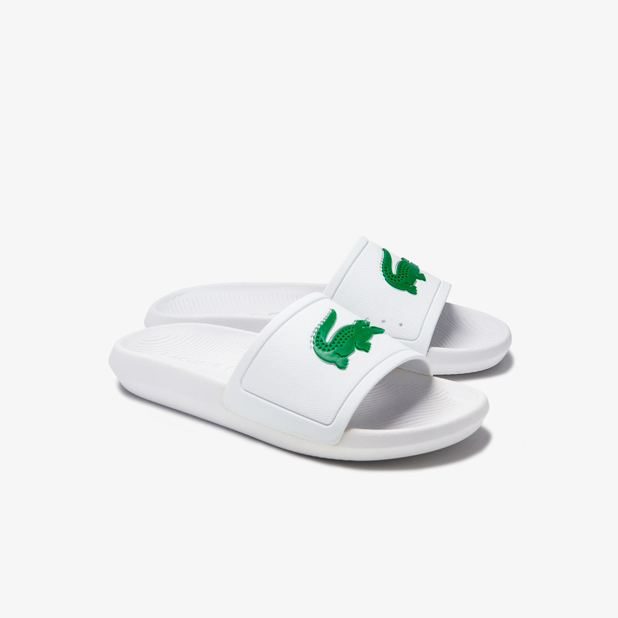 lacoste croco slides womens