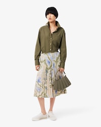 Women's Topography Print Pleated Skirt