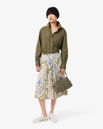 Women's Topography Print Pleated Skirt
