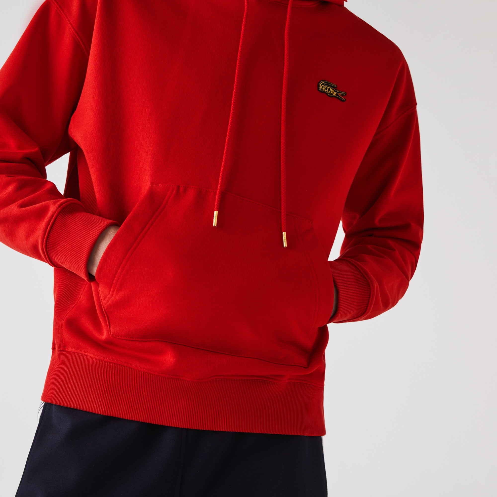 lacoste men's hooded fleece sweatshirt