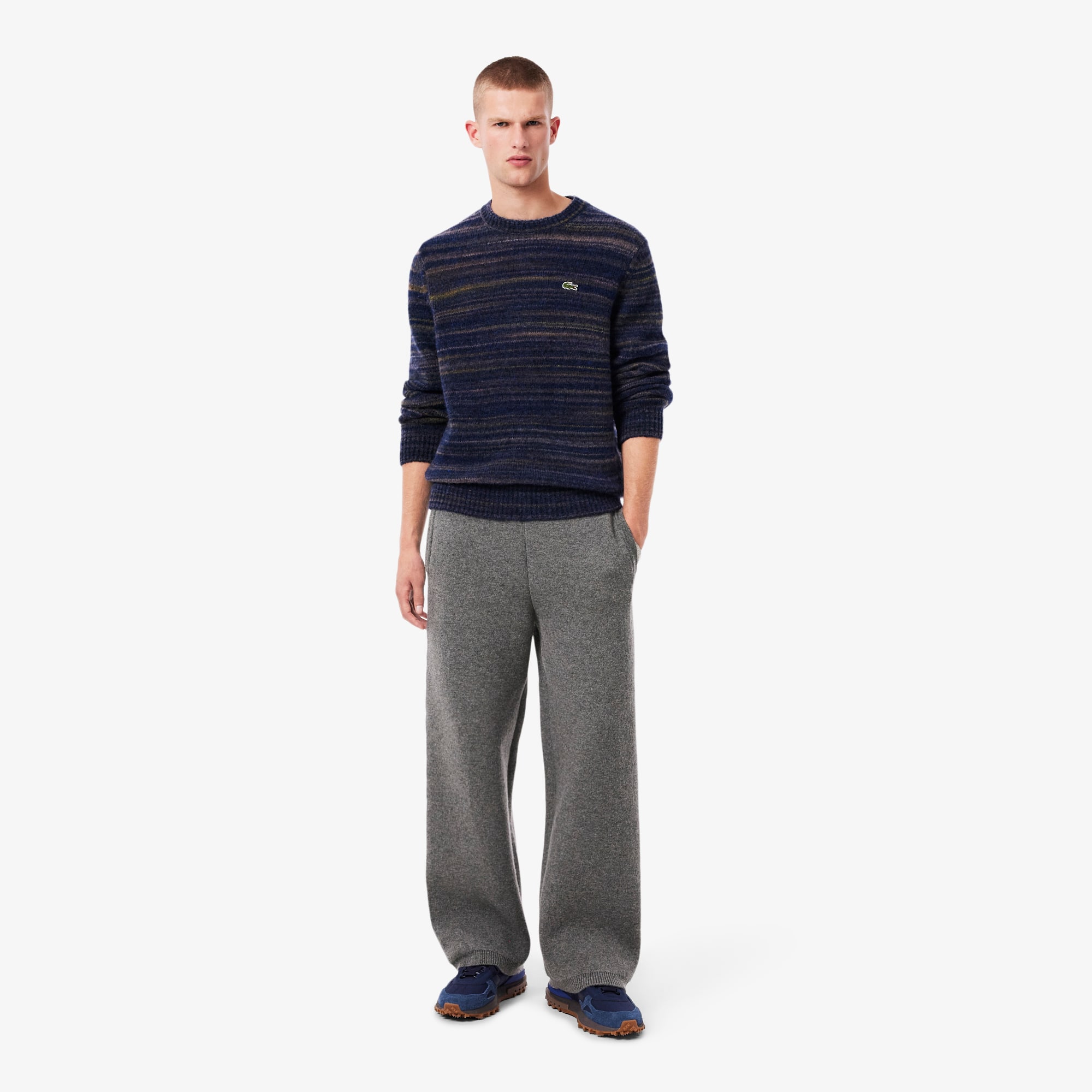 Lacoste Men's Loose Fit Merino Wool Pants - 3xl - 8 In Gray