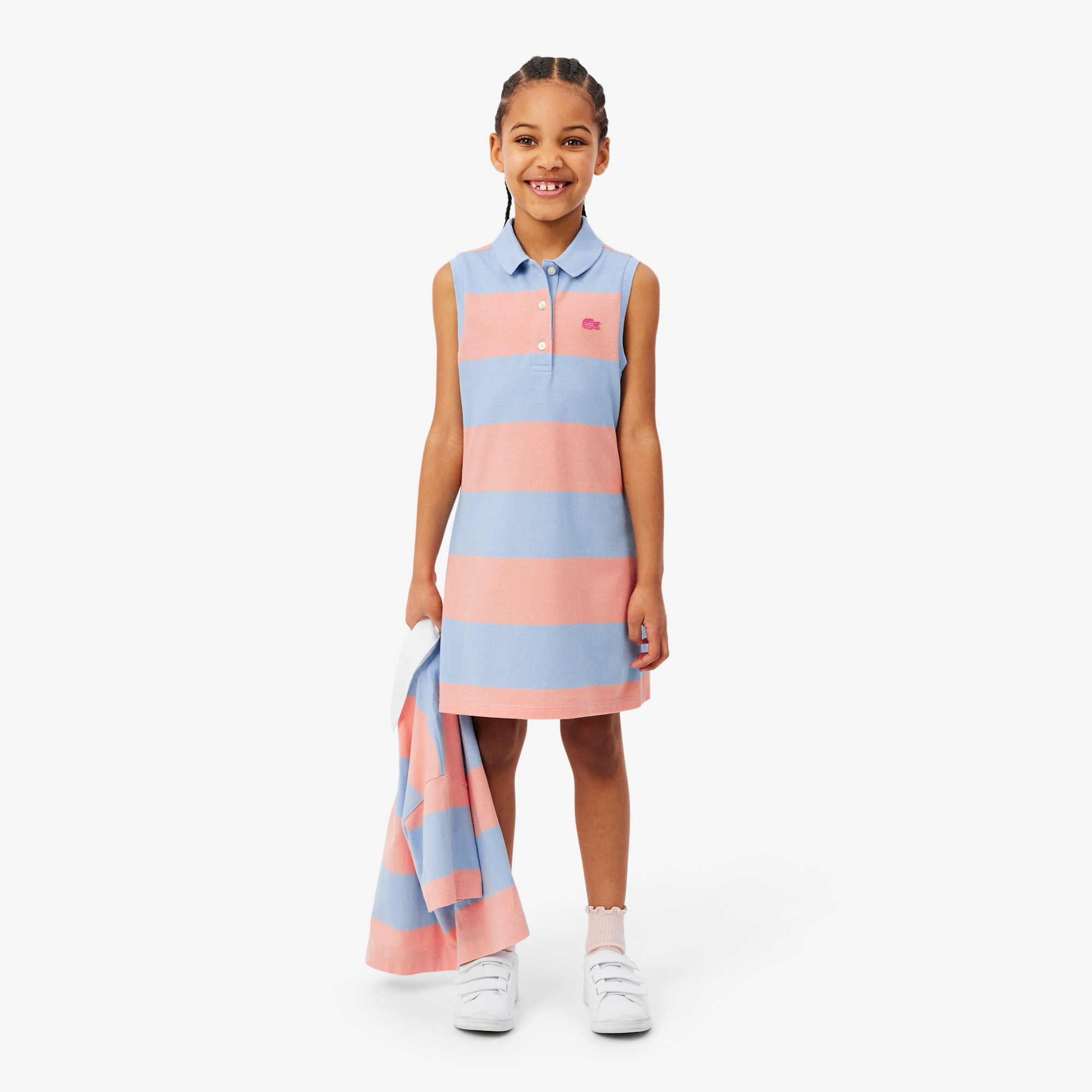 Lacoste Sleeveless Striped Petit Piqué Polo Dress