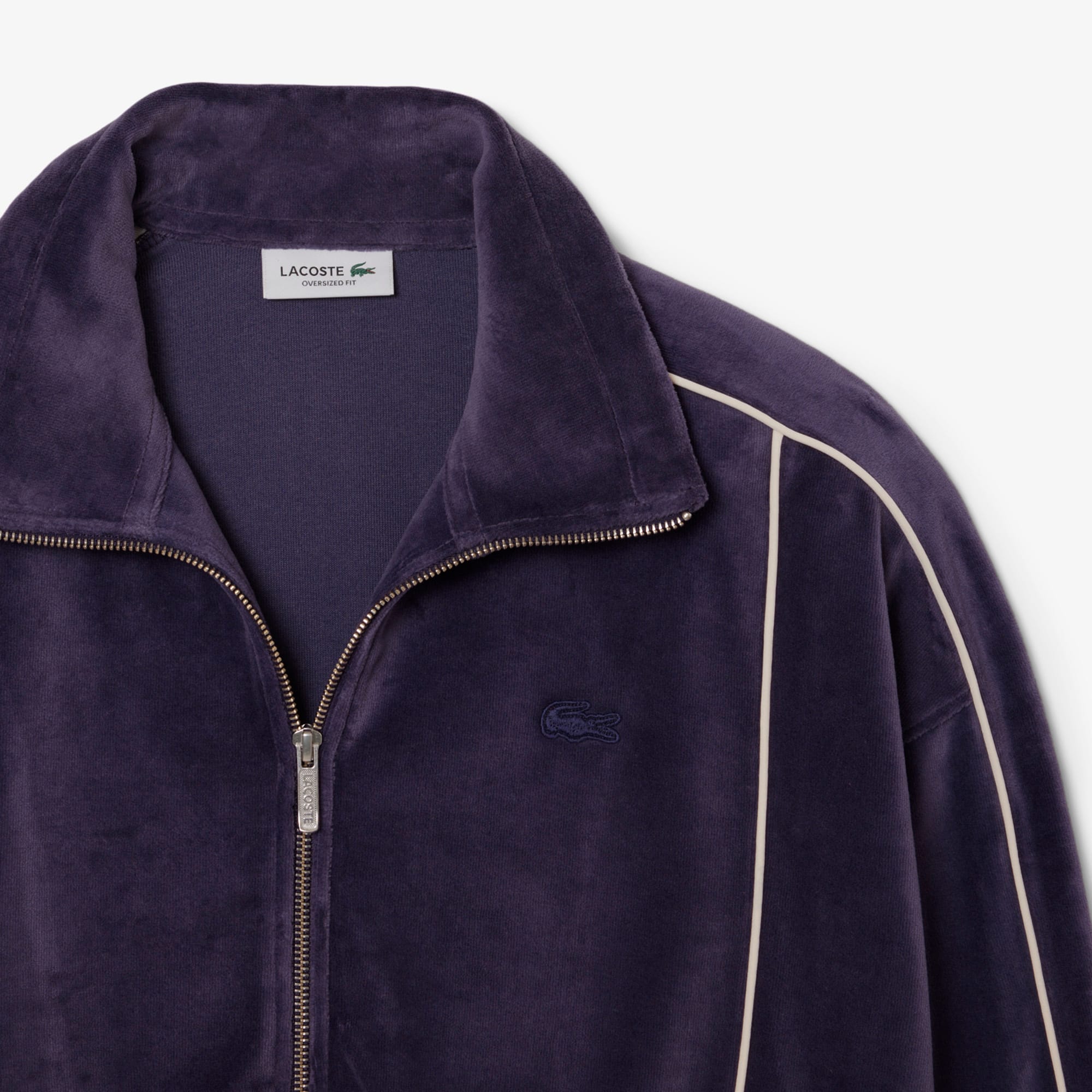 Women's Oversized Zip-Up Velour Sweatshirt - Sweaters