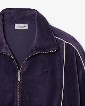 Women's Oversized Zip-Up Velour Sweatshirt