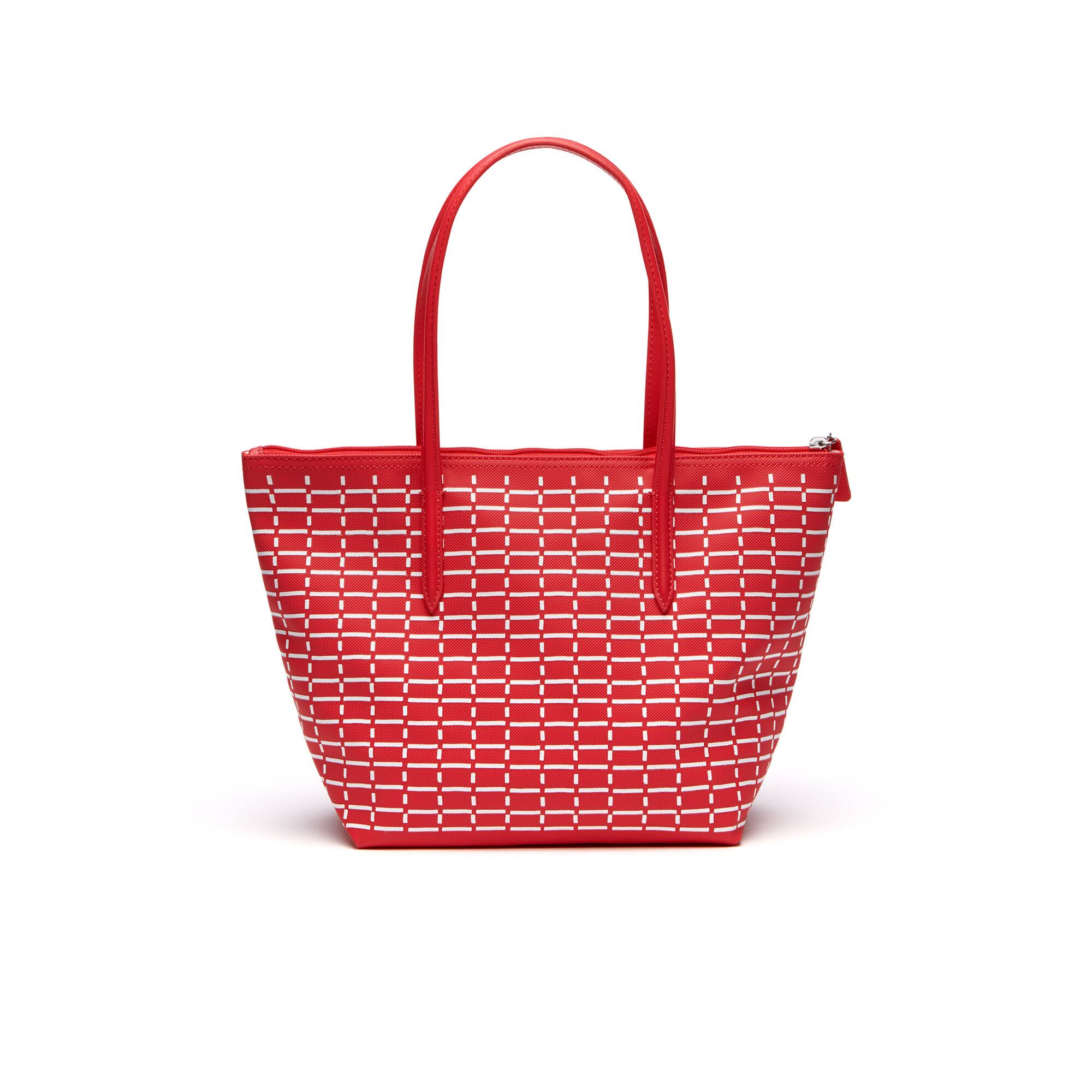 Women's L.12.12 CONCEPT Racket String Print Small Zip Tote Bag LACOSTE