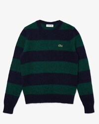 Women&rsquo;s Crew Neck Striped Wool Blend Sweater