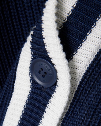 Badge Accent Wool Blend Golf Cardigan