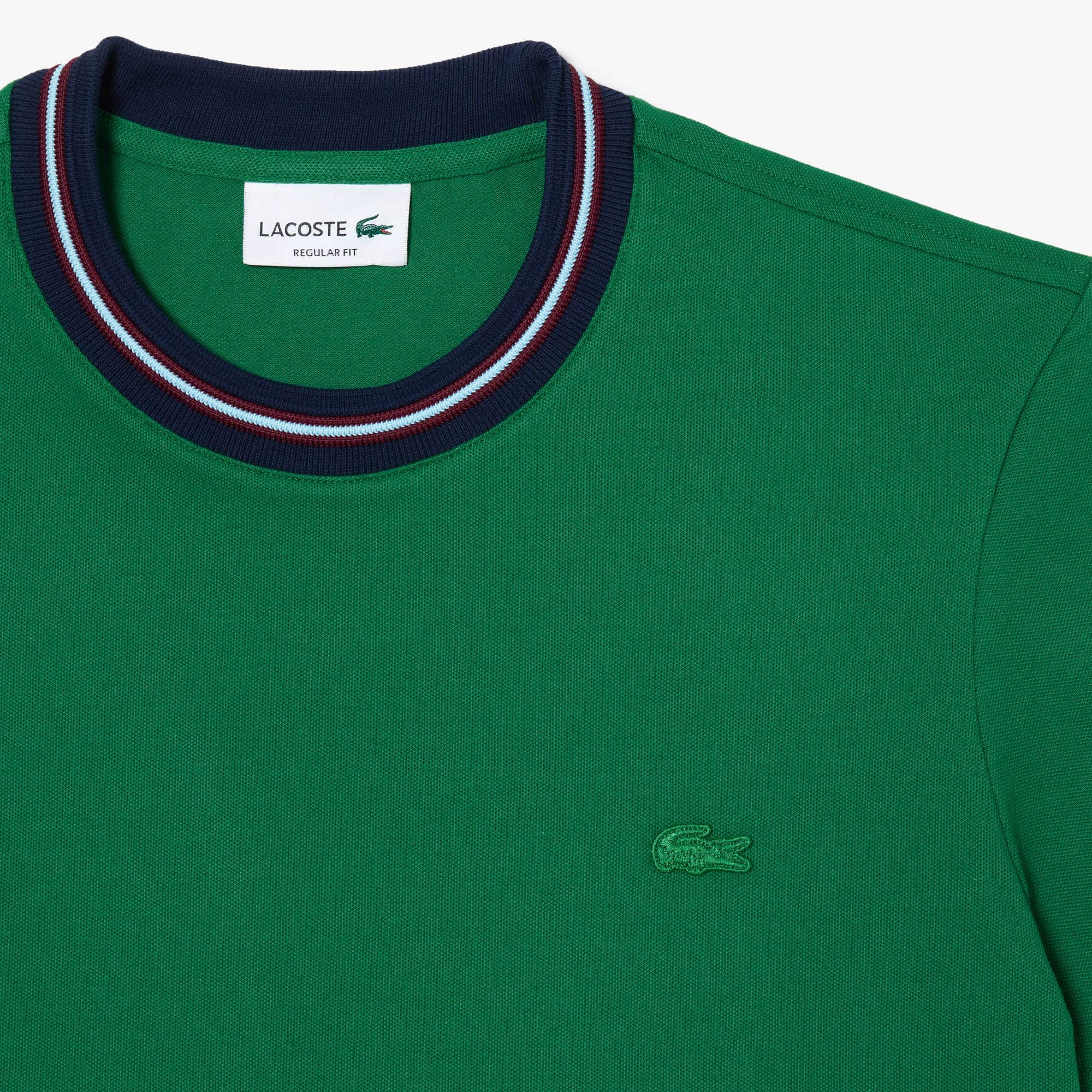 【LACOSTE】ラコステ Pique Stripe Collar Tシャツ 襟ストライプ Piqué Stripe Collar T-shirt Navy Blue | Lacoste