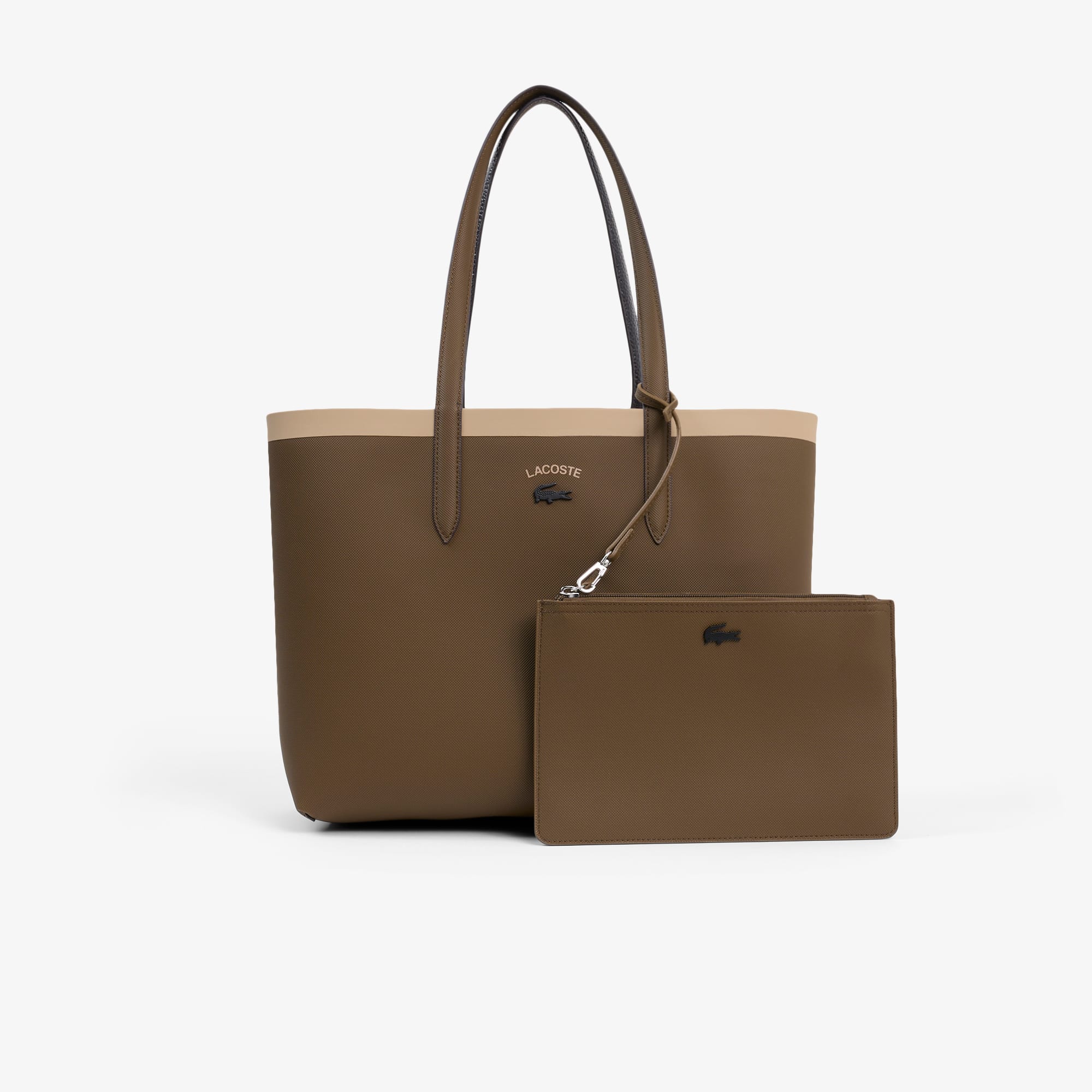 Lacoste Anna Reversible Tote With Pouch - One Size In Brown
