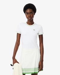 T-shirt jersey liser&eacute;s contrastants