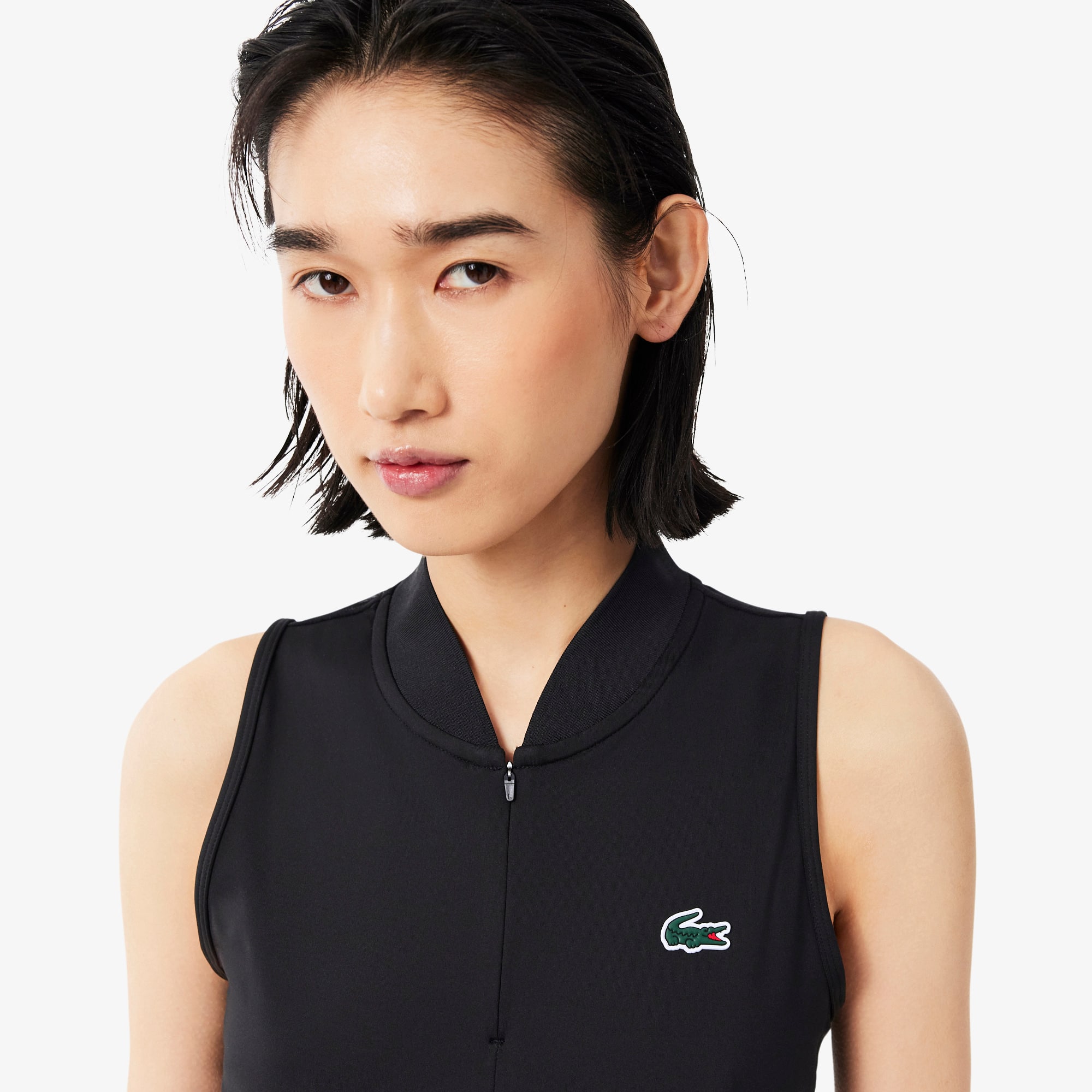 Sleeveless Stretch Dual Fabric Tennis Polo Shirt