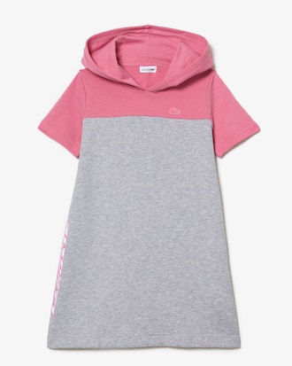 Vestido con gorro Color Block  Lacoste para ni&ntilde;a en algod&oacute;n org&aacute;nico