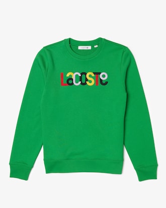 Sweatshirt &agrave; col rond en molleton avec broderie color&eacute;e