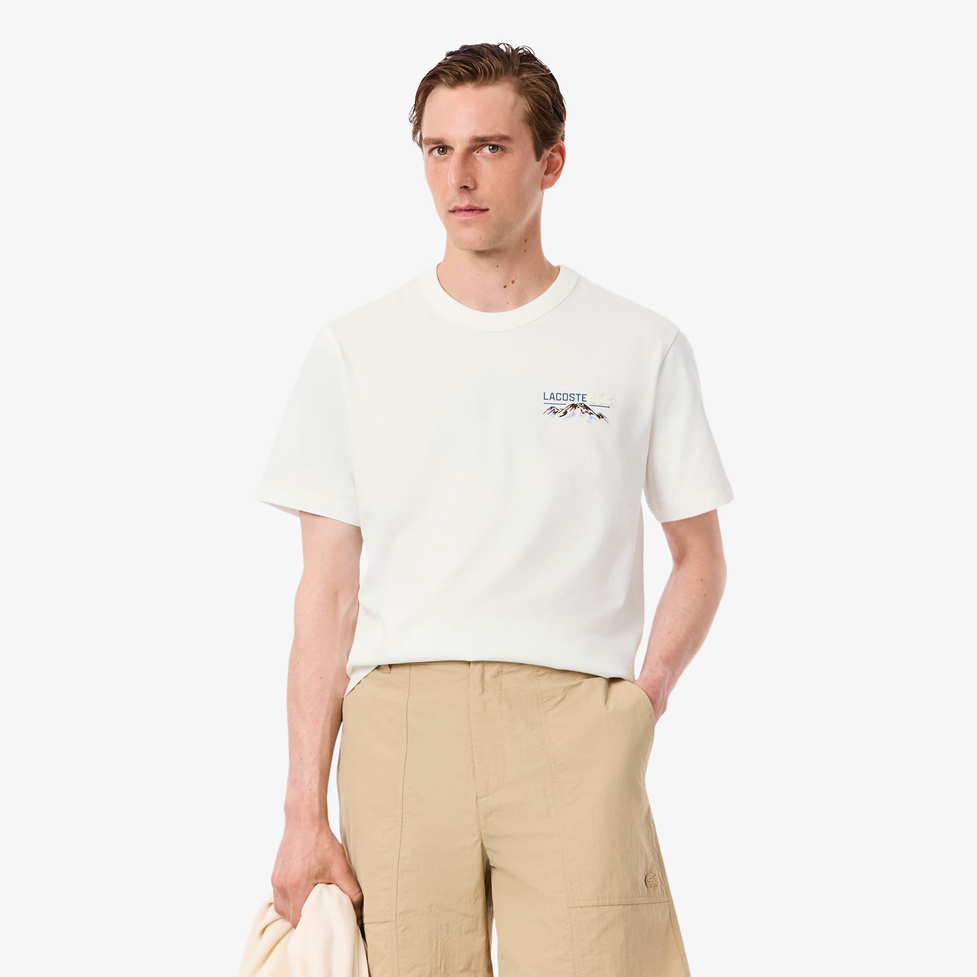 Lacoste Men's Multi Print Jersey T-shirt - Xxl - 7 In White