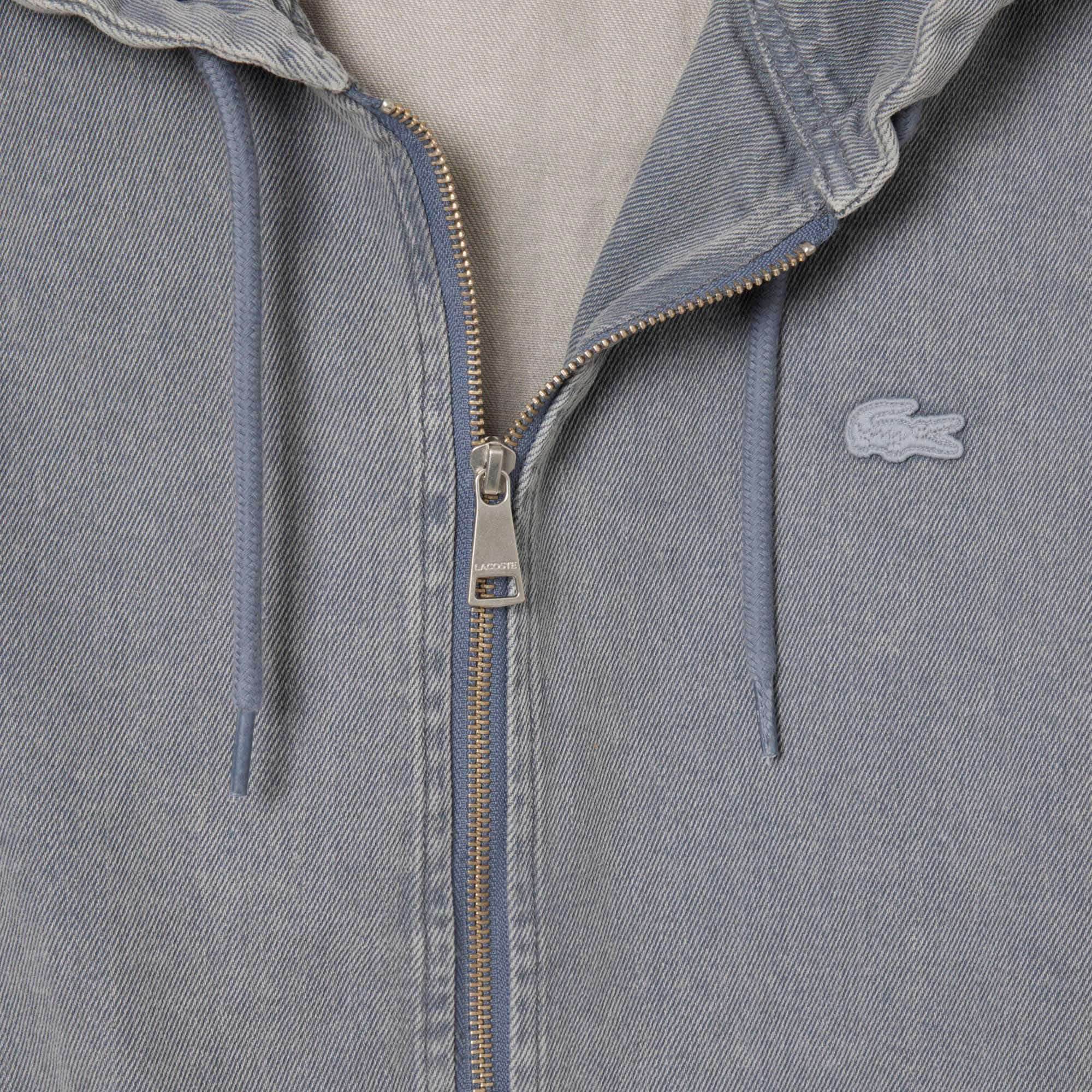 Men's Washed Effect Denim Hooded Jacket - Jackets & Coats - New In