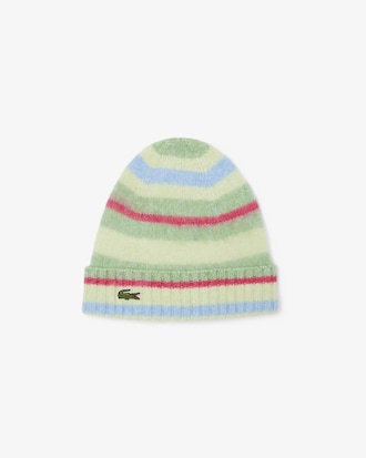 Unisex Striped Alpaca Blend Wool Beanie