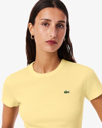 Women's Slim Fit Ribbed Cotton T-Shirt