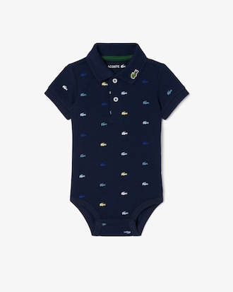 Infants' Crocodile Print Piqu&eacute; Bodysuit