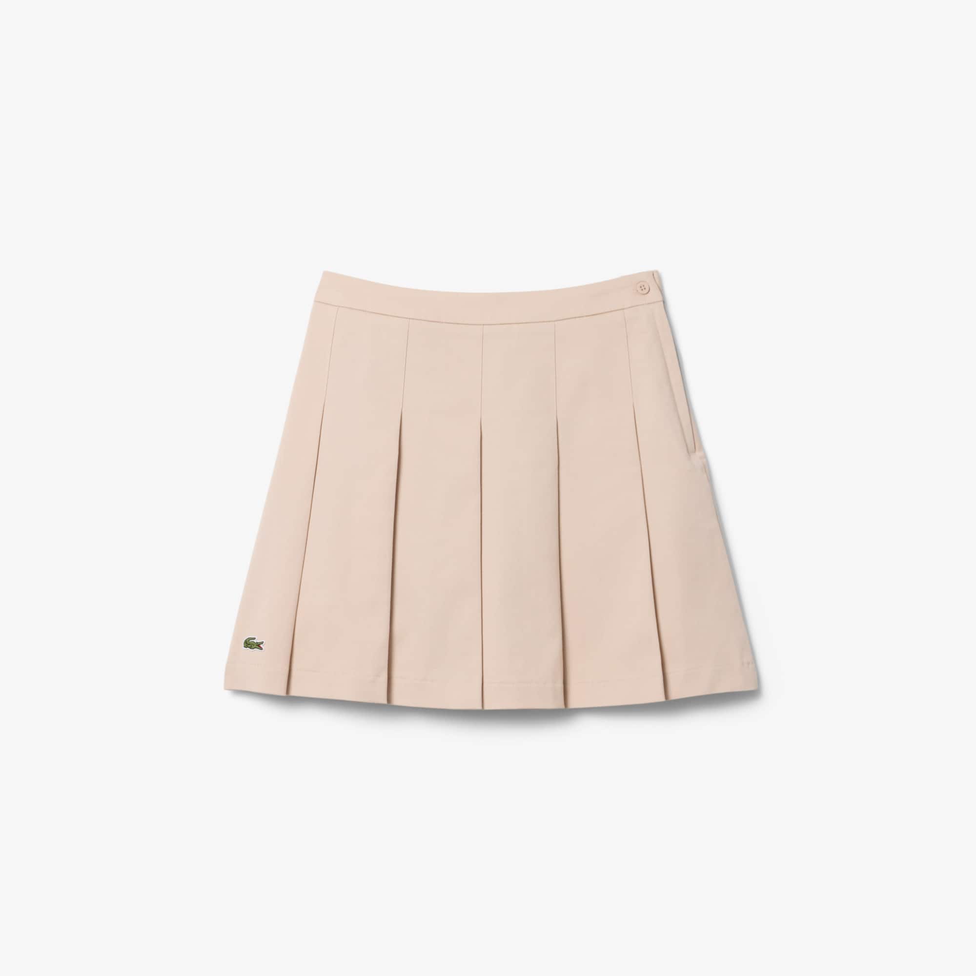 Pleated Cotton Twill Skirt
